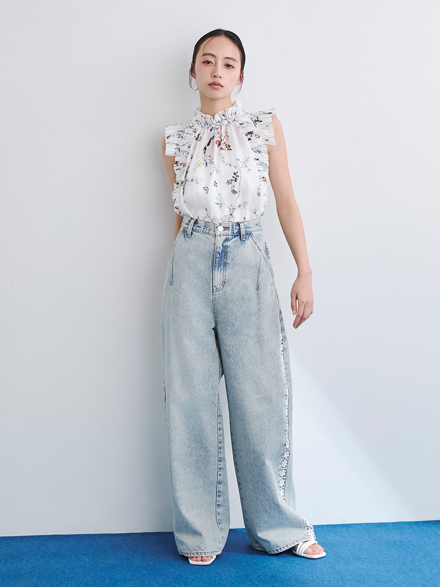 サイドラインワイドデニムパンツ(ロングパンツ)｜パンツ｜FRAY I.D