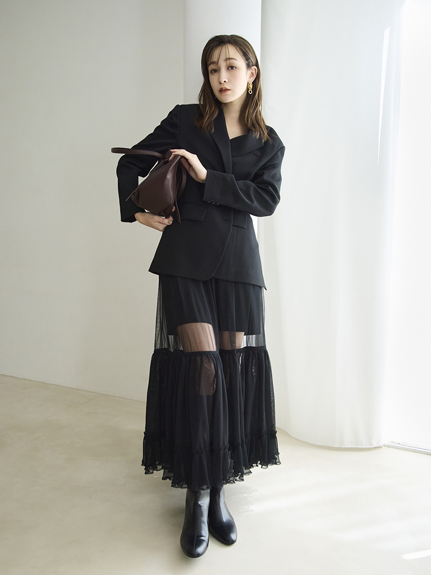 プリーツヘムチュールスカート(ロングスカート)｜スカート｜FRAY I.D