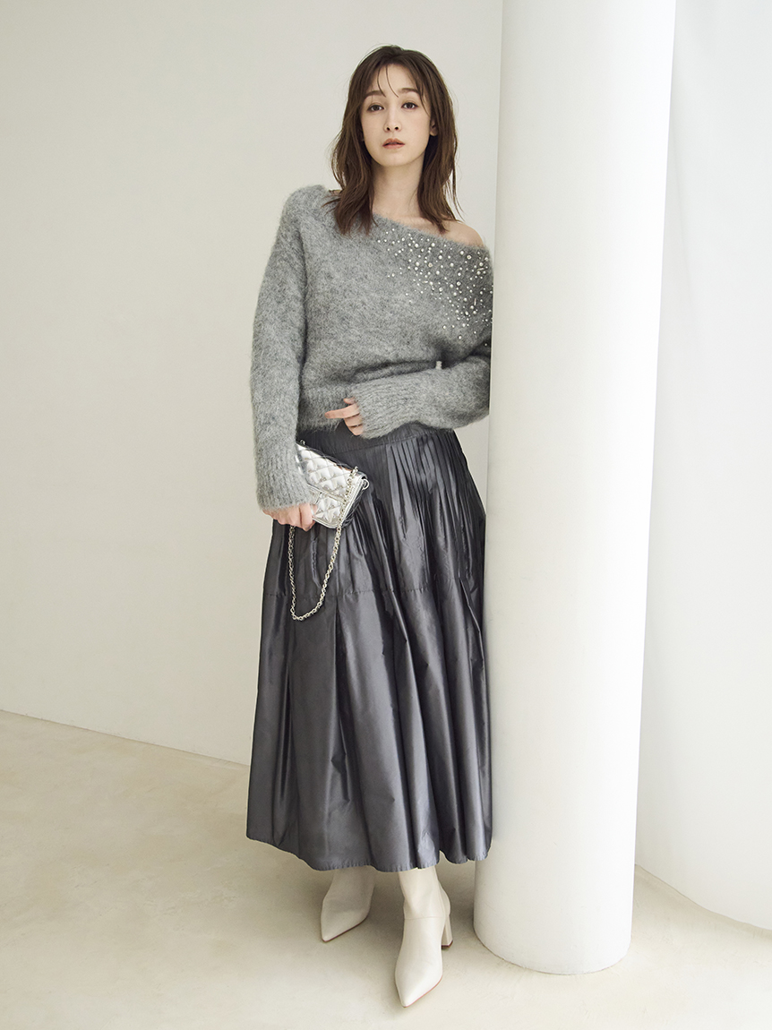 スカート theredthread S double knee fray skirt THEREDTHREAD / ザレッドスレッド】S double knee fray skirt