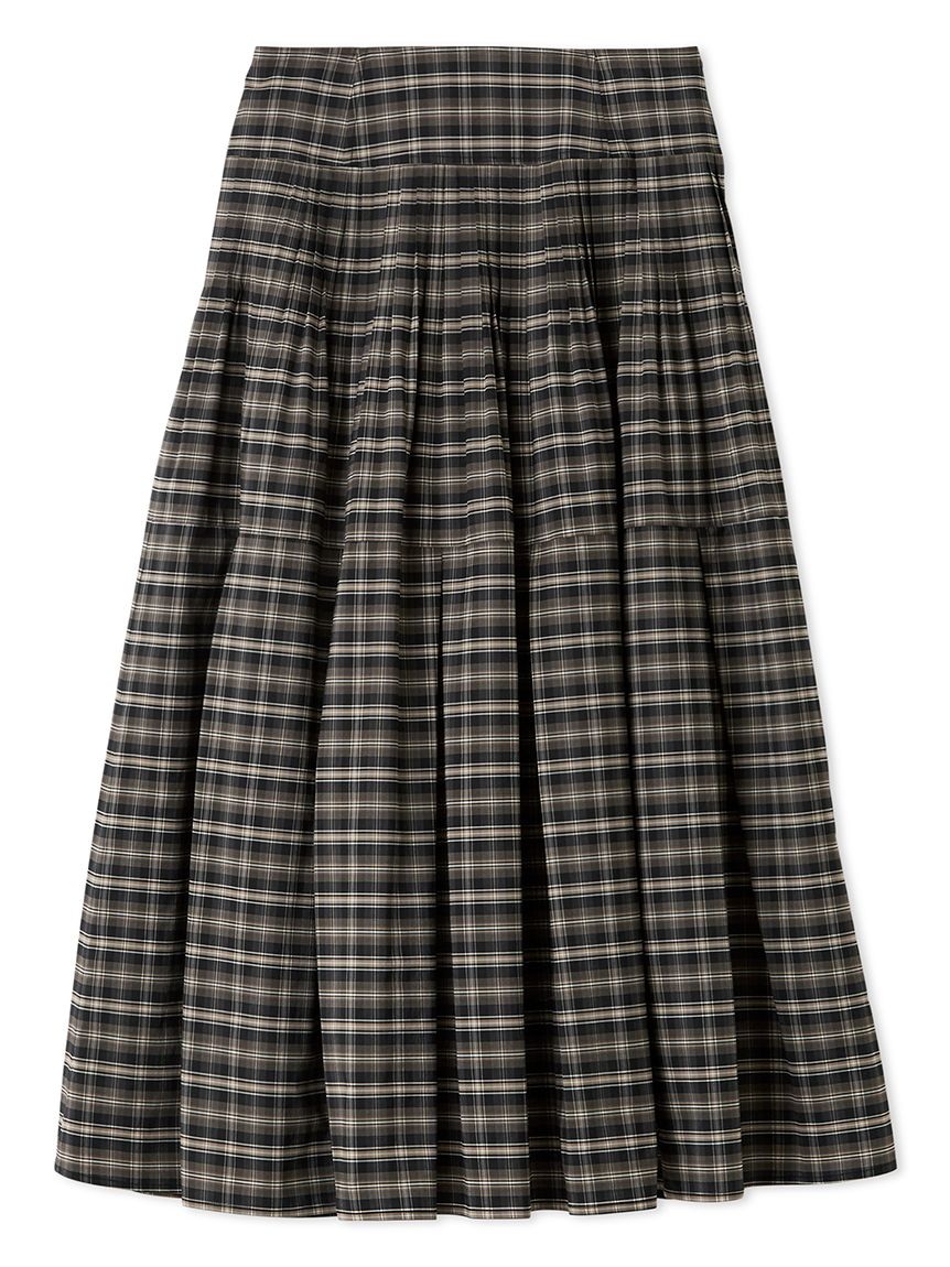 プリーツティアードタフタスカート(ロングスカート)｜スカート