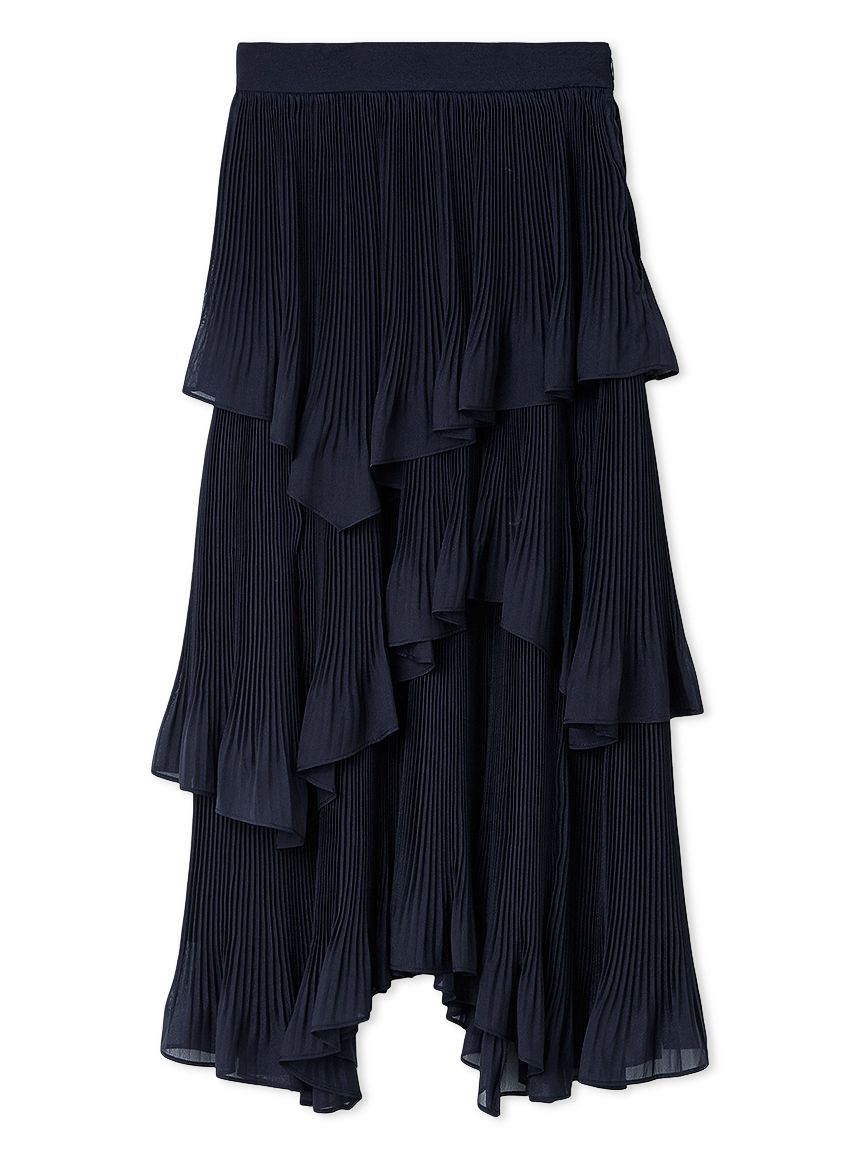 ランダムティアードシアープリーツスカート(ロングスカート)｜スカート
