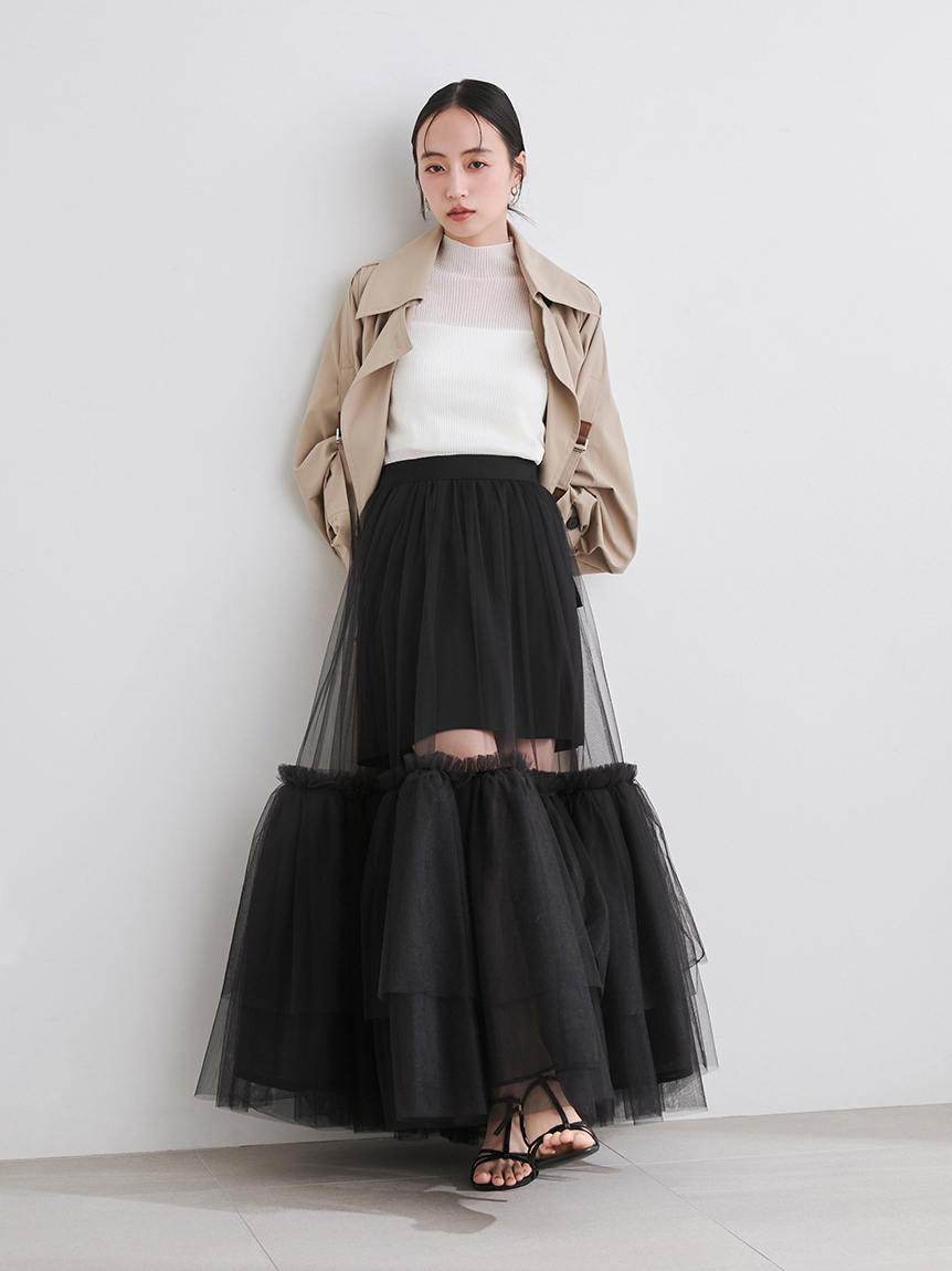 ボリュームギャザーチュールスカート(ロングスカート)｜スカート｜FRAY