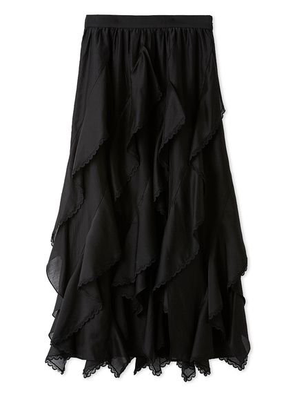 フレイアイディー／デザインレースティアードスカート【BLK】新品・タグ付き フレイアイディー／デザインレースティアードスカート【BLK】新品
