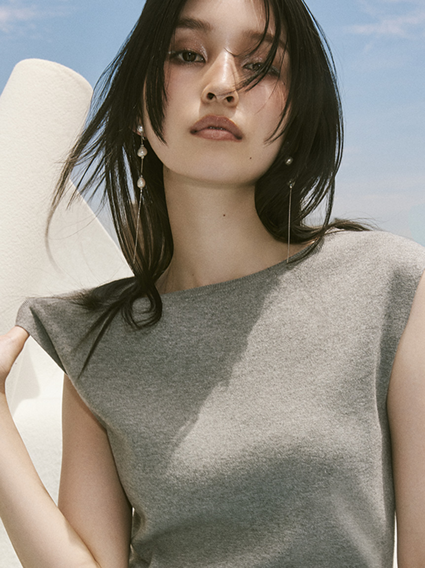 ガラスパールナローチェーンイヤリング(イヤリング)｜アクセサリー  