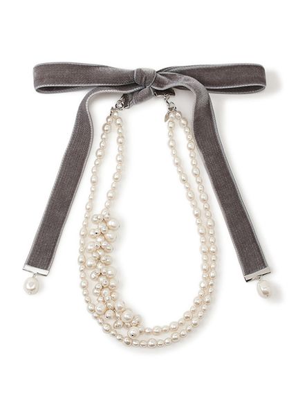 【未使用・完売品】FRAY I.D ボリュームパールネックレス パールリボン2wayネックレス(ネックレス)｜アクセサリー｜FRAY