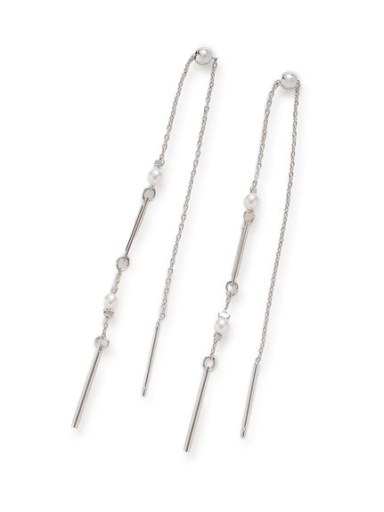 ✴️ハイクオリティリボン ホワイトゴールド ネックレス！ ピアス