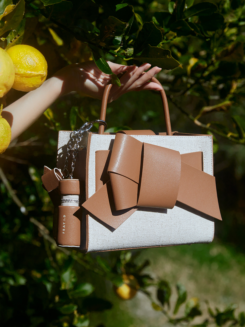 春早割 LIMITED】【ルエル】デニム風リボンミドルバッグ(ハンドバッグ Bag