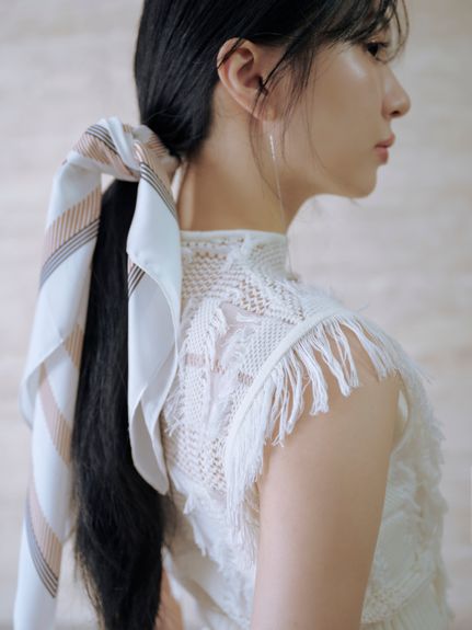 シルクタッチプリントミドルスカーフ(スカーフ・バンダナ