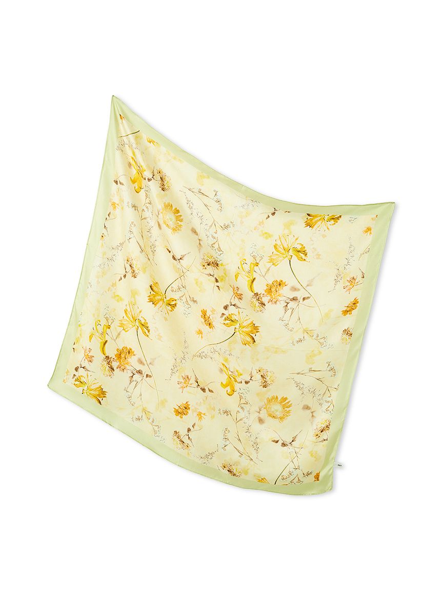 サテンシルクフラワースカーフ(スカーフ・バンダナ)｜ファッション雑貨