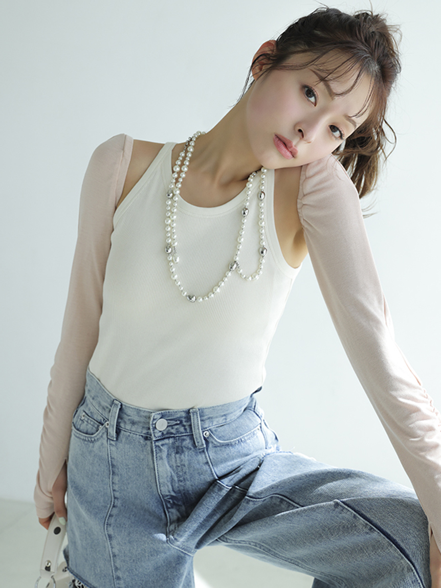 FRAY I.D ブラウン タンクトップ 新作！ギャザーフリルタンクトップ | FRAY I.D | ショップブログ