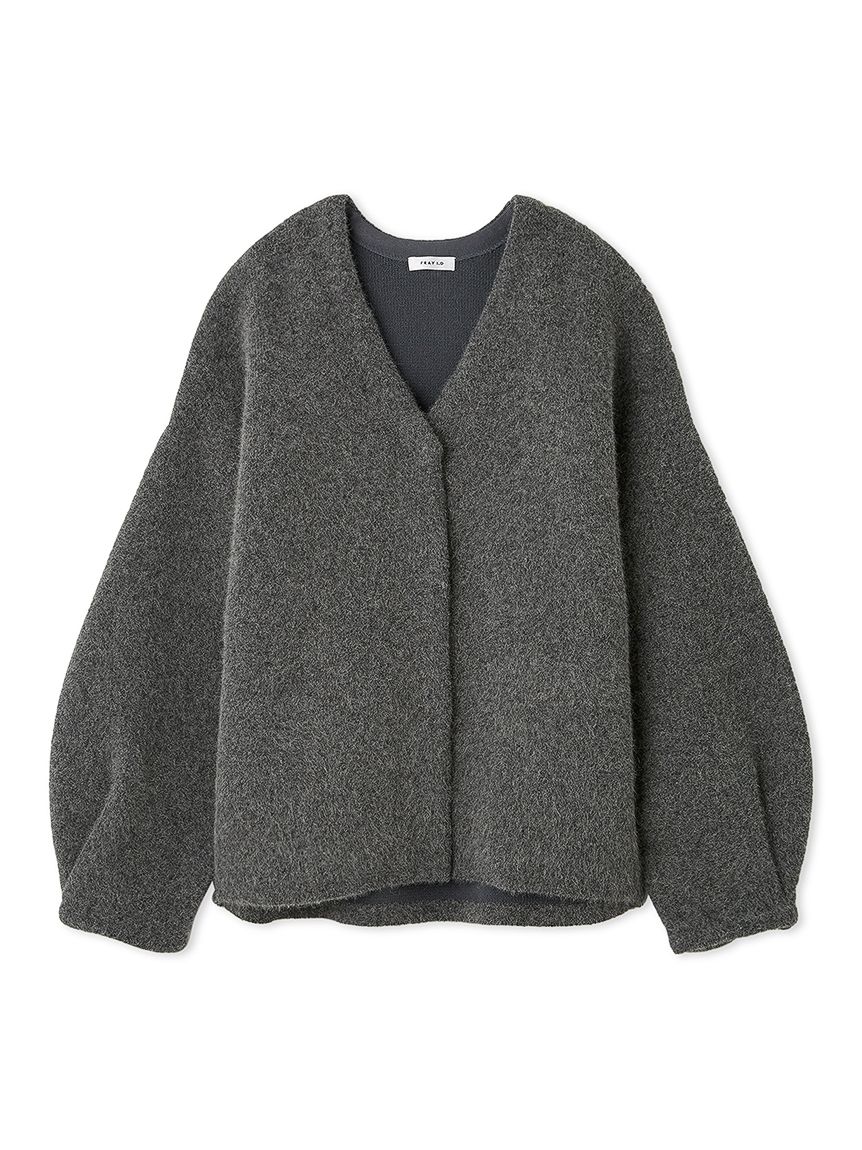 FRAY I.D / ダブルフェイスラクーンカーディガン　アウター ダブルフェイスラクーンカーディガン | フレイ アイディー(FRAY I.D