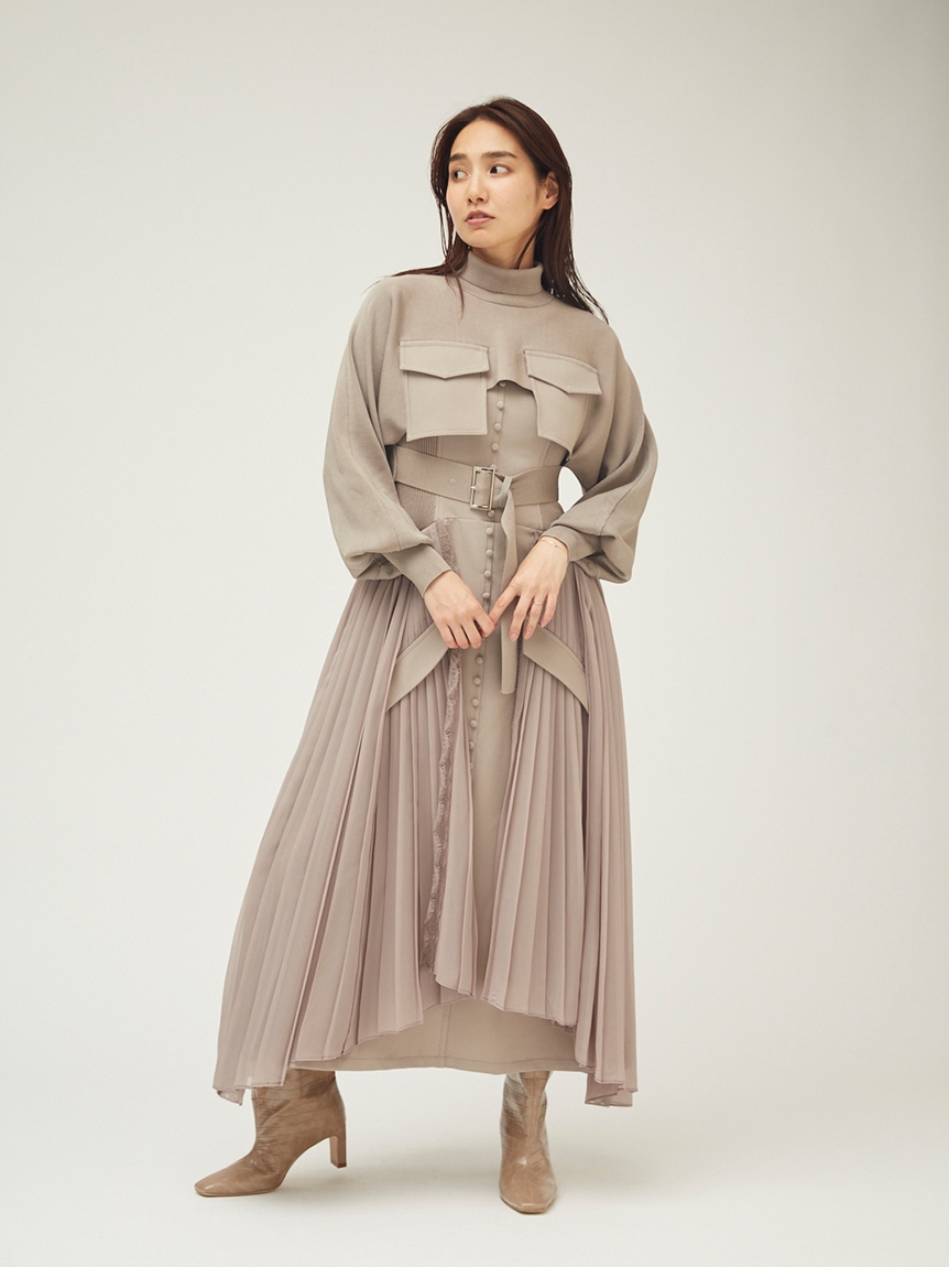 ミリタリーニットコンビドレス マキシ ロングワンピース ワンピース Fray I D フレイ アイディー の通販サイト 公式