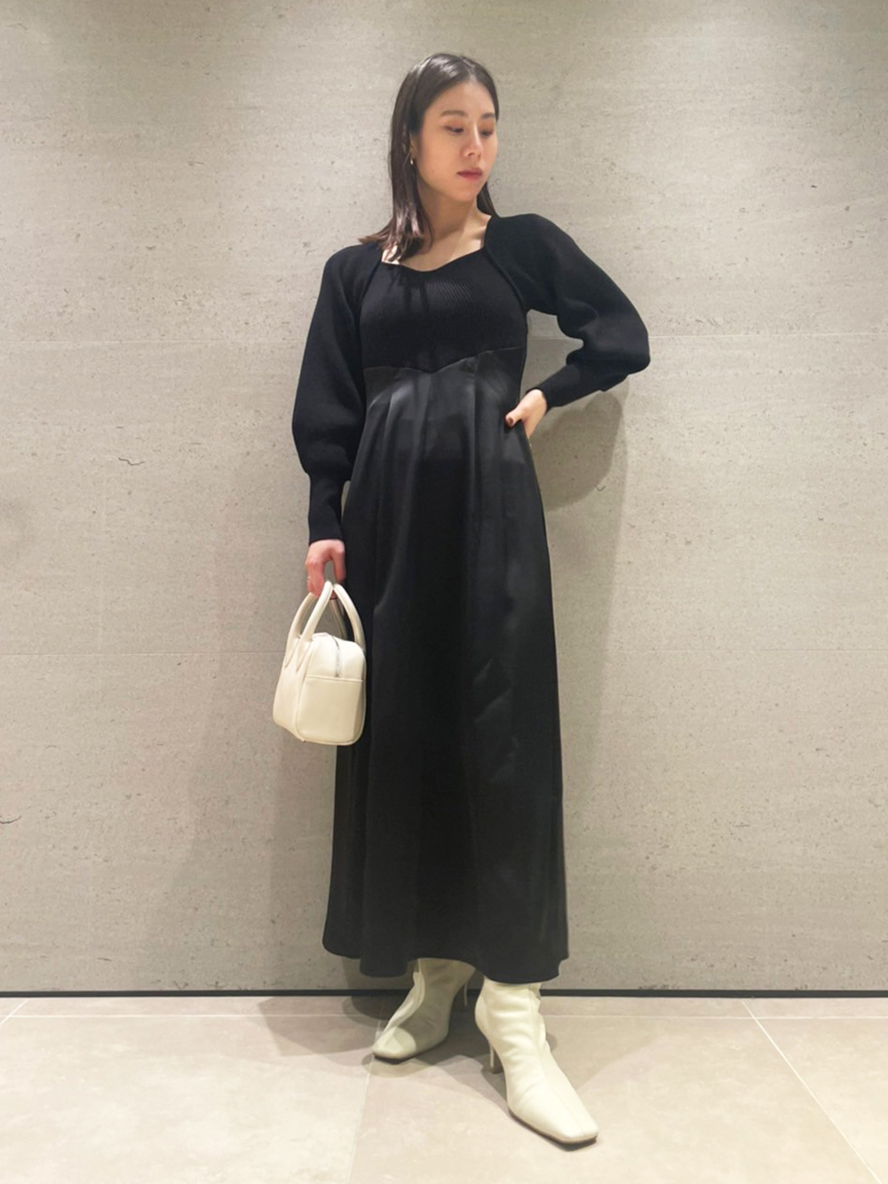 スクエアーネックコンビワンピース ニットワンピース ワンピース Fray I D フレイ アイディー の通販サイト 公式