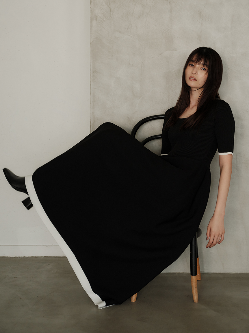 FRAY I.D スクエアーネックホールガーメントワンピース スクエアーネックホールガーメントワンピース(マキシ・ロング