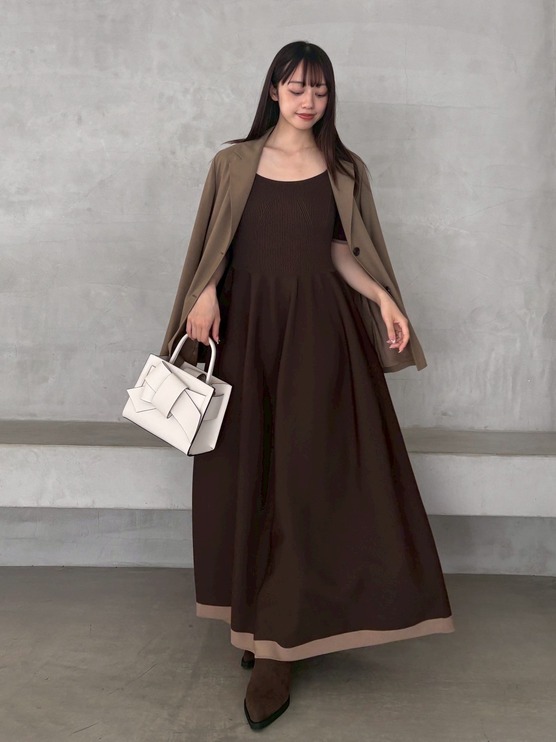 フレイアイディ ワンピース スクエアーネックホールガーメントワンピース(マキシ・ロング