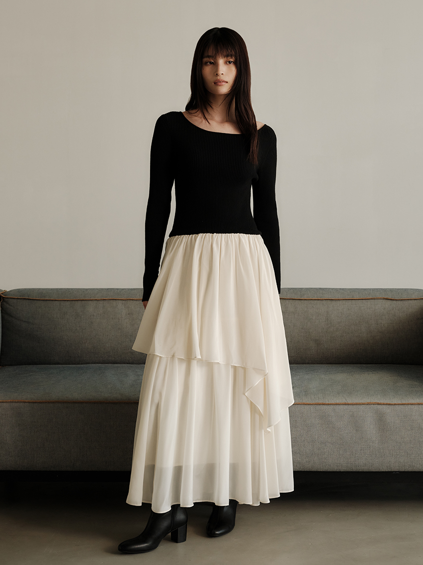 新品タグFRAY I.D（フレイ アイディー）ニットドッキングワンピース ニットドッキングワンピース(マキシ・ロングワンピース)｜ワンピース