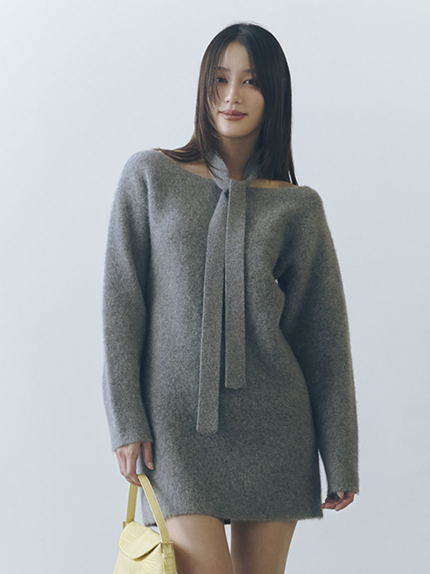 フォックスウールミニニットワンピース(ニットワンピース)｜ワンピース