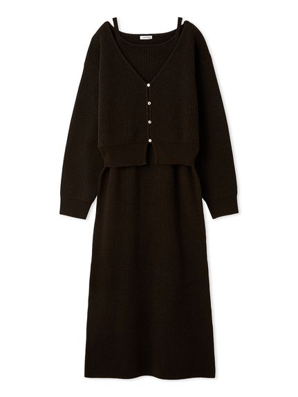 2wayアンサンブルニットワンピース(マキシ・ロングワンピース