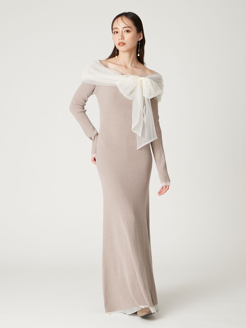 【新品未開封】FRAY I.D オフショルコンビリボンリブニットワンピース Amazon.co.jp: [フレイ アイディー] オフショルコンビリボン