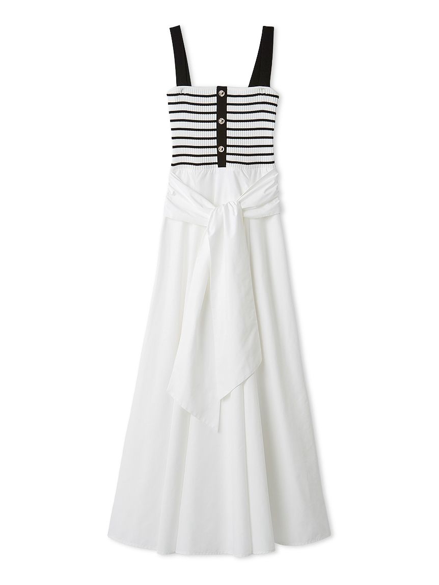 2wayタイデザインニットコンビワンピース(マキシ・ロングワンピース