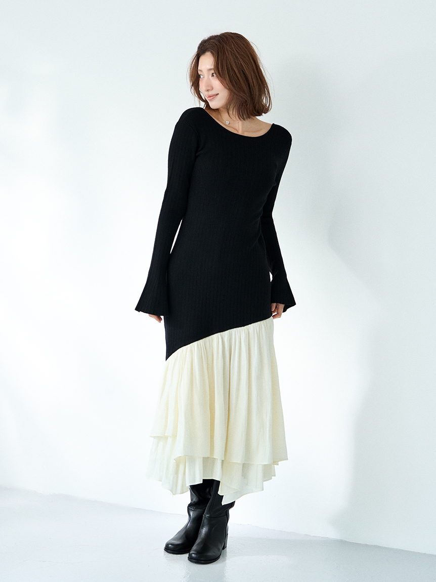 ティアードコンビニットワンピース(ニットワンピース)｜DRESS｜FRAY
