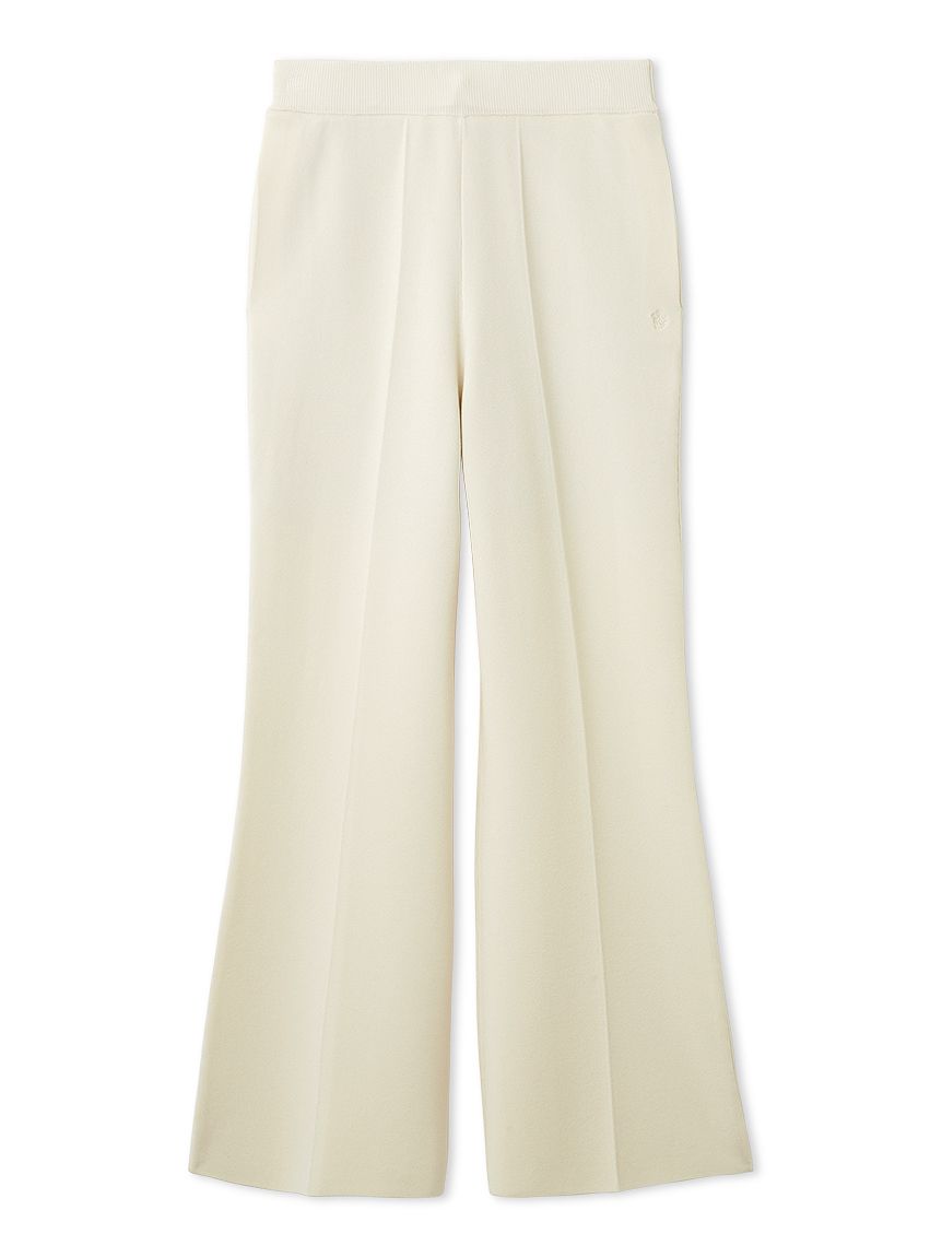 シルクブレンド美脚ニットパンツ／ウォッシャブル(ロングパンツ