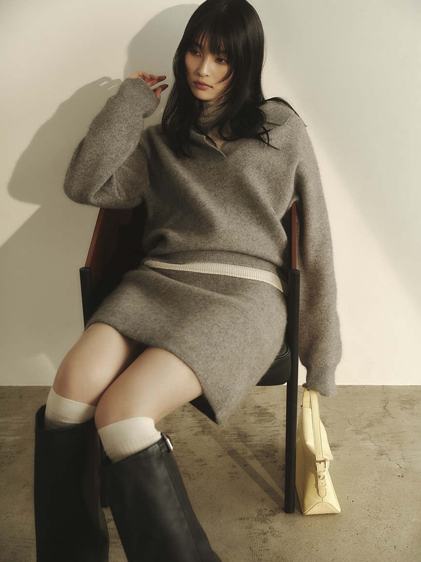 ラクーンダブルフェイスニットミニスカート(ミニスカート)｜スカート