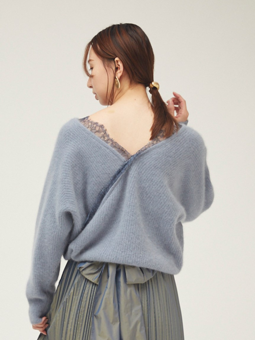 売れ筋新商品 レーストリムラクーンニット - ニット/セーター - www ...