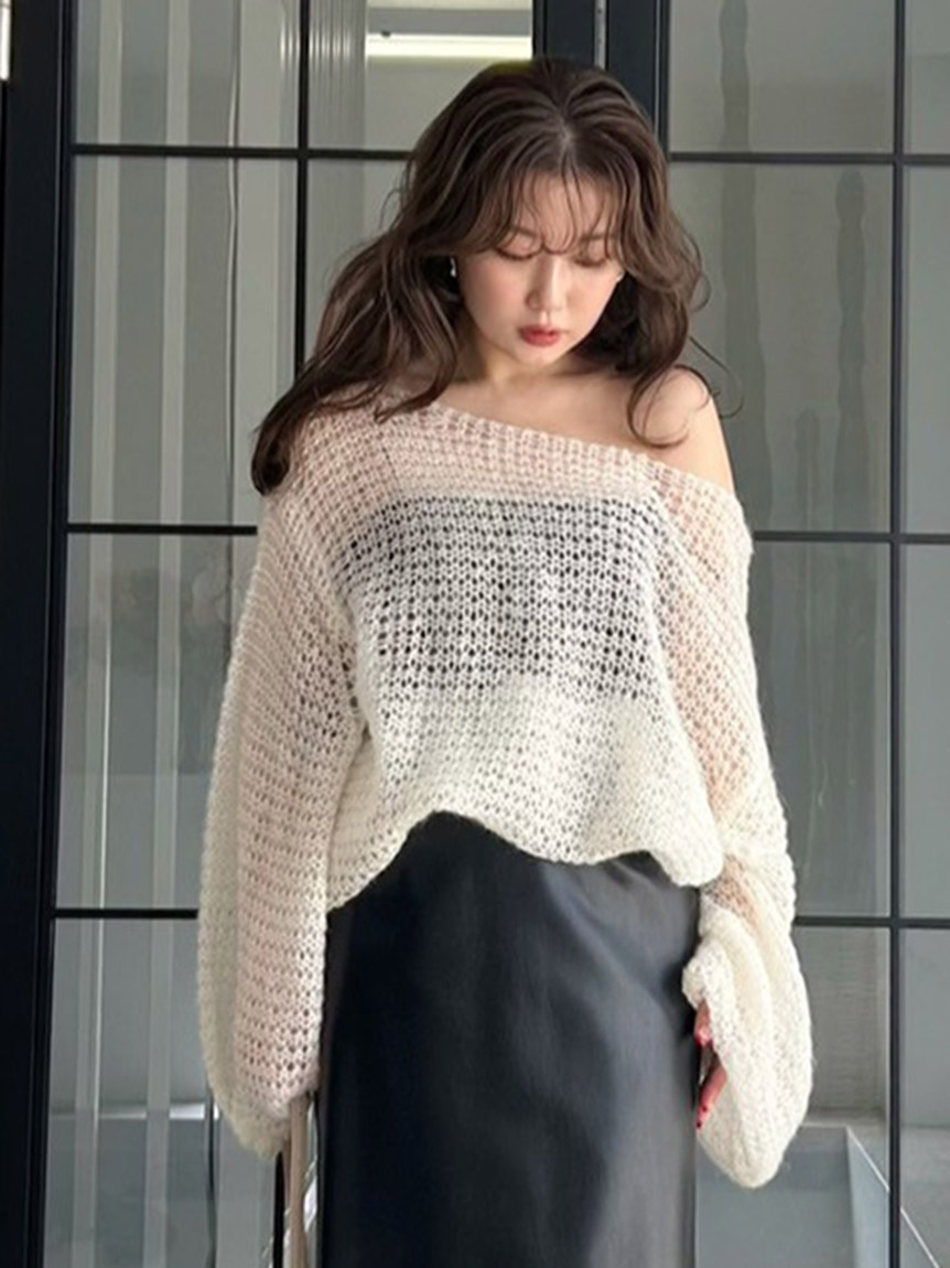 クルーモヘヤニットトップ　新品 クルーモヘヤニットトップ / GRACE CONTINENTAL | GRACE