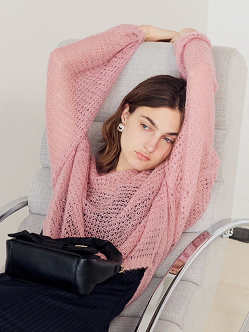 【新品未使用】FRAY I.D フレイアイディー セミシアーモヘヤニットトップス FRAY I.D（フレイアイディー）の「セミシアーモヘヤニット