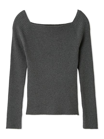 オフショルデコルテリブニット／ウォッシャブル(ニット)｜トップス