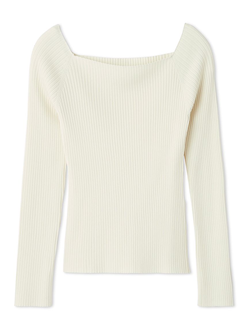 オフショルデコルテリブニット／ウォッシャブル(ニット