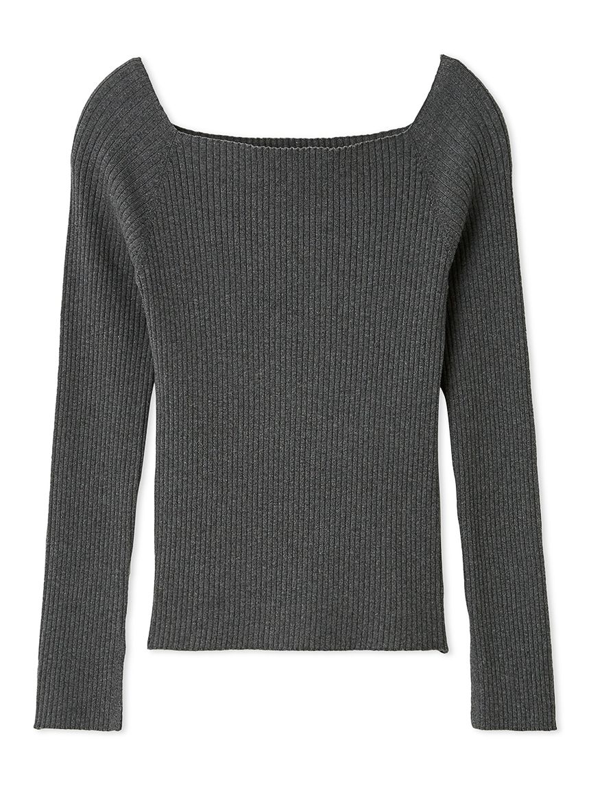 てぷぷ　0628 オフショルデコルテリブニット／ウォッシャブル(ニット