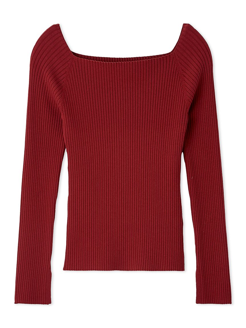 オフショルデコルテリブニット／ウォッシャブル(ニット