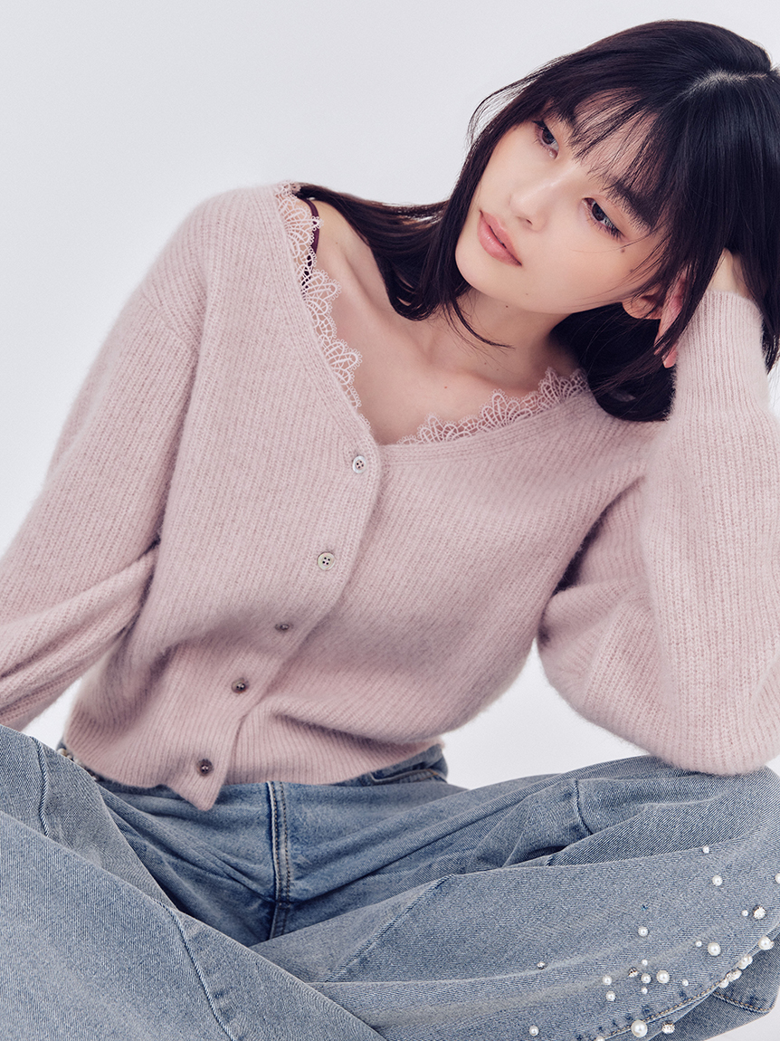 フォックスウールレーストリムカーディガン(ニット)｜トップス｜FRAY