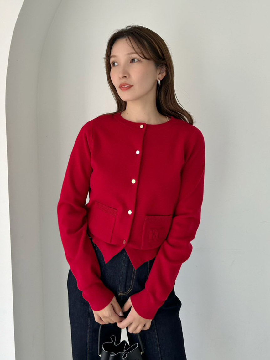 23AW✨エンフォルド ボンディングニットカーディガン ブルゾン ジャケット 23AW✨エンフォルド ボンディングニットカーディガン ブルゾン