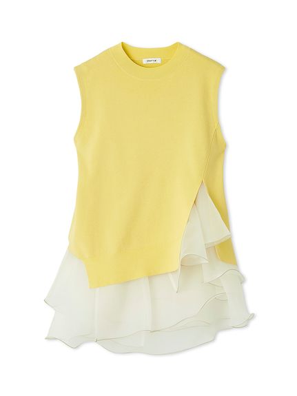 WEB限定カラー】ラッフルフリルレイヤーニット(ニット