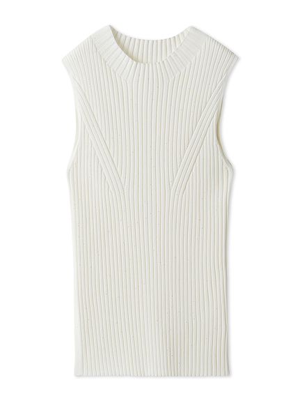 最終値下げ　新品未使用　フレイアイディー　ニットツイードノースリーブトップス 完売品】フレイアイディー ニットツイードノースリーブトップス