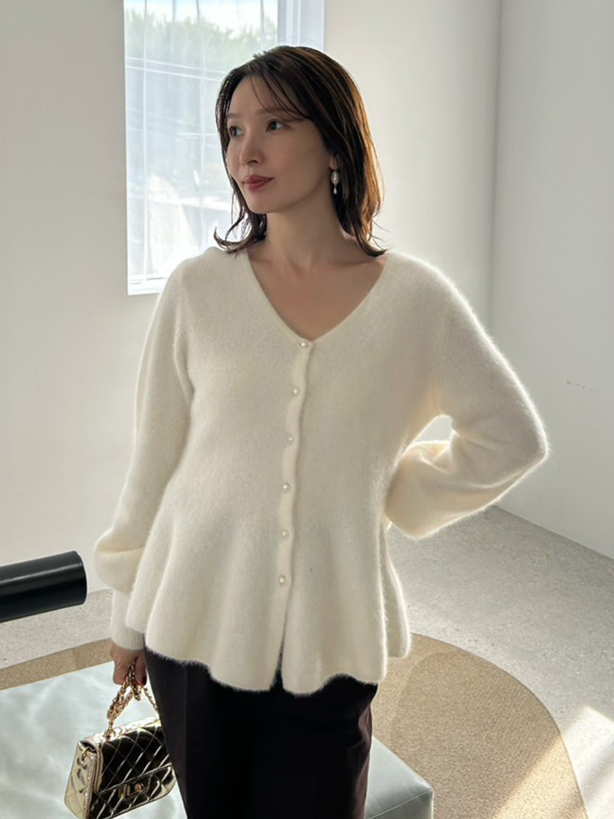 フォックスカシミアペプラムカーディガン(ニット)｜トップス