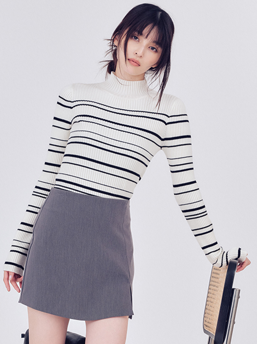 【新品タグ付き】FRAY I.D ニットトップス ボーダー FREEサイズ FRAY I.D - 【FRAY I.D】ボーダーニットの通販 by MIO's shop