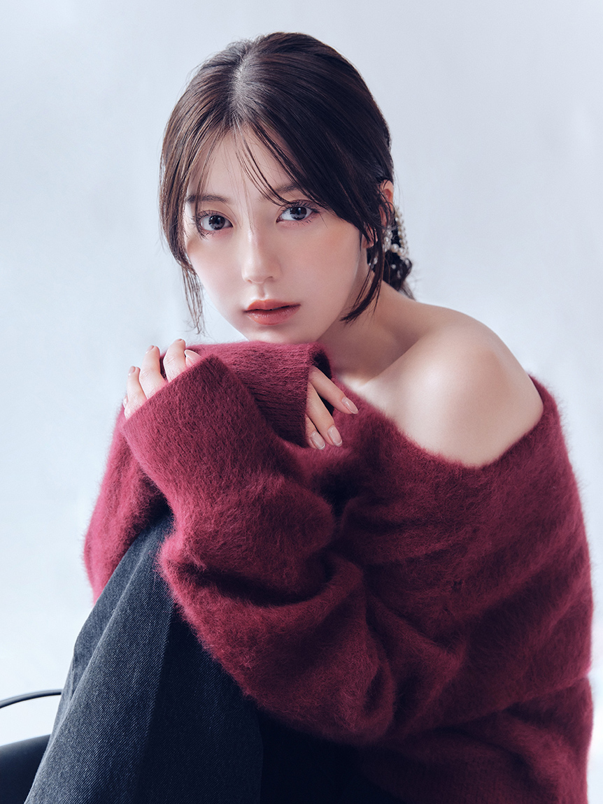 フォックスカシミアオフショルニットトップス