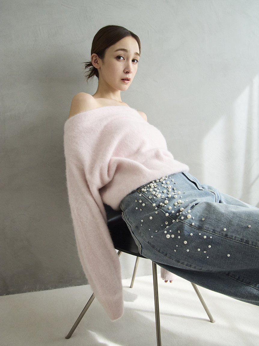 フォックスカシミアオフショルニットトップス(ニット)｜トップス