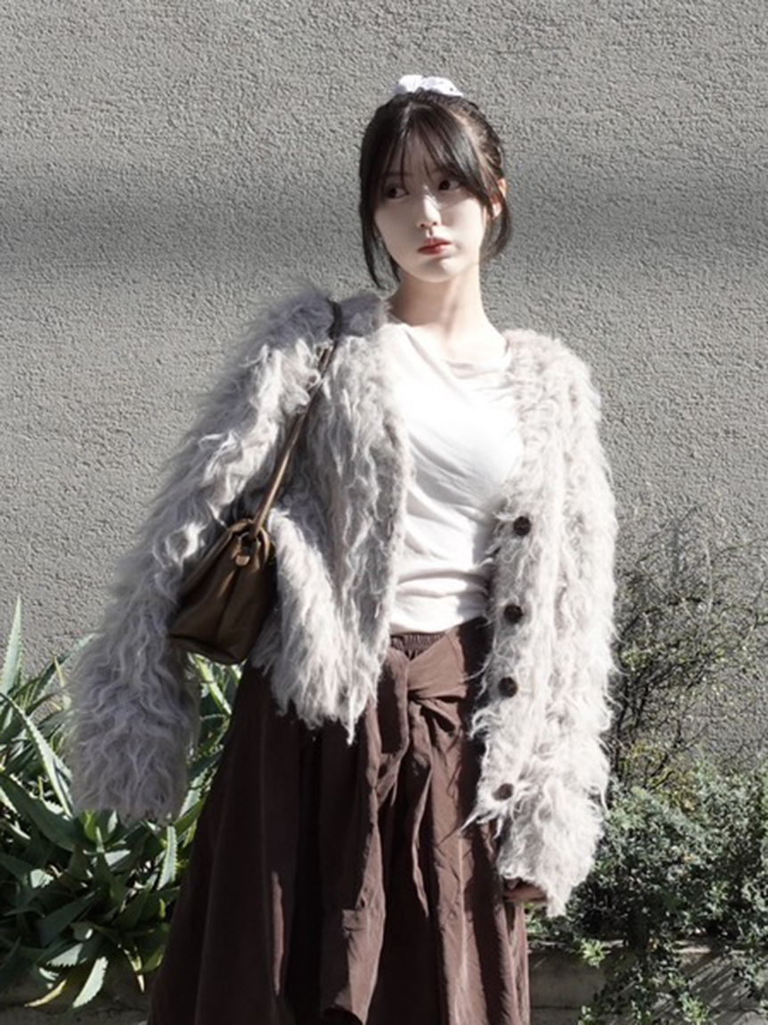 2wayブラッシュシャギーカーディガン(ニット)｜トップス｜FRAY I.D