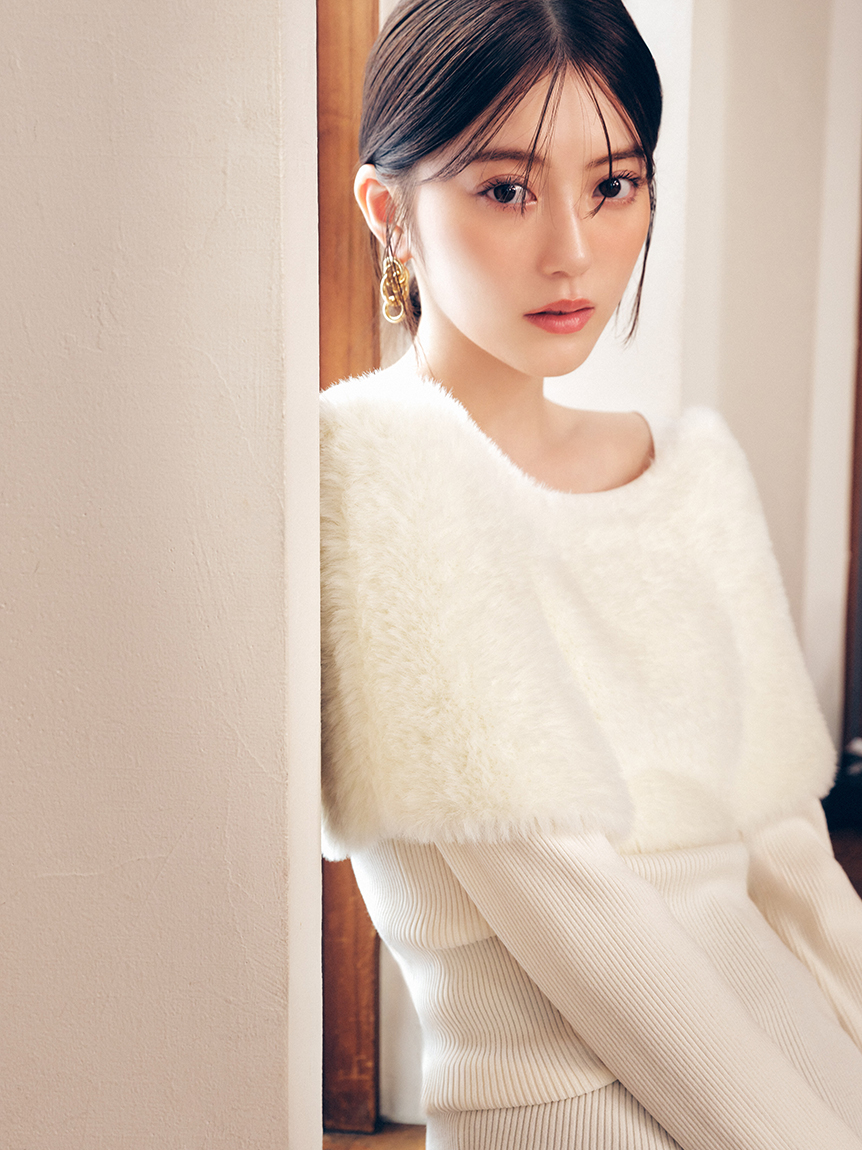 ファーケープニット(ニット)｜トップス｜FRAY I.D（フレイ アイディー