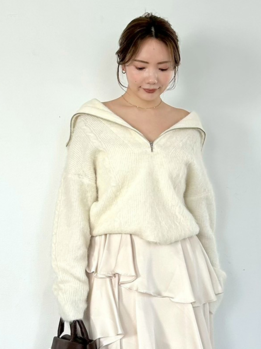 アルパカシャギーハーフジッププルオーバー(ニット)｜トップス｜FRAY