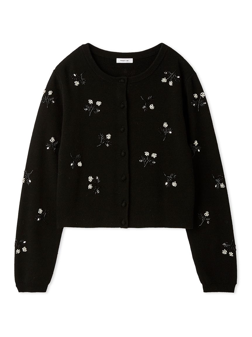 パールビジューフラワーニットカーディガン(ニット)｜トップス｜FRAY