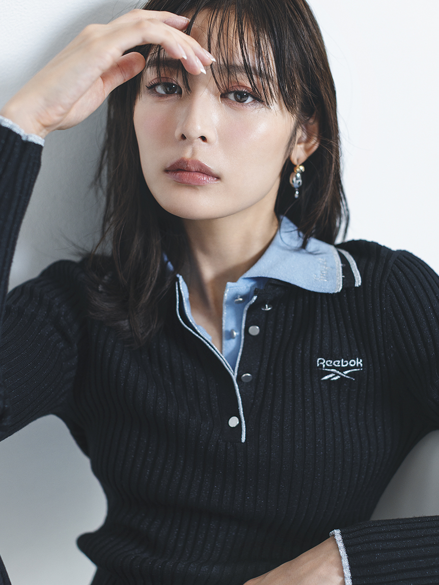 【新品】フレイ アイディー　ラメリブポロカラーニット Reebok× FRAY I.D】ラメリブポロカラーニット(ニット)｜トップス｜FRAY