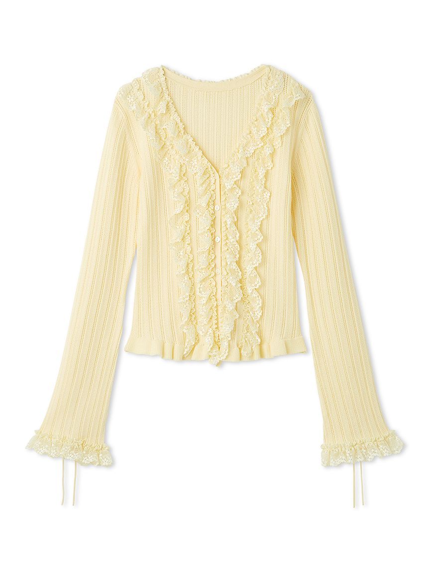 フリルレースコンビニットカーデ(ニット)｜トップス｜FRAY I.D（フレイ