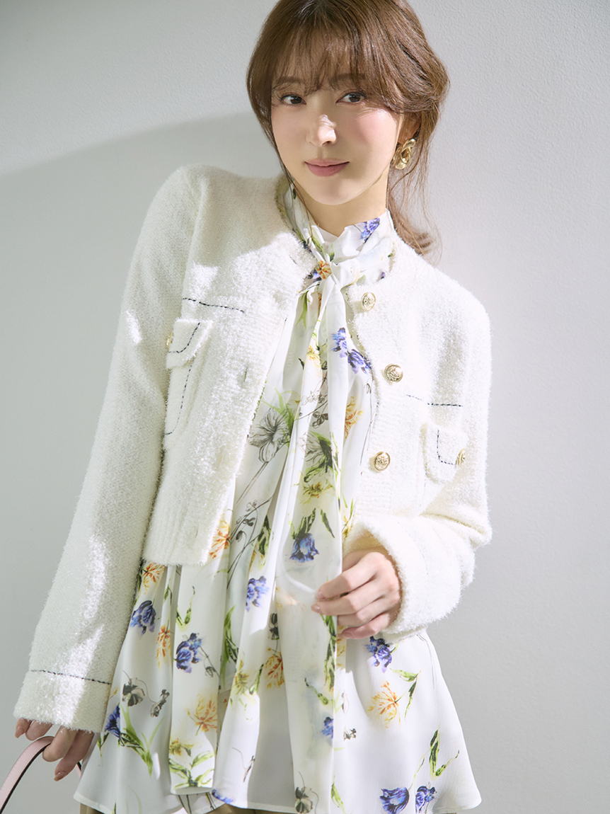 ミックスヤーンニットジャケット(ニット)｜トップス｜FRAY I.D（フレイ