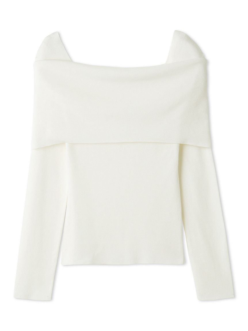 【新品タグ付き】FRAY I.D ウールカシミアオフショルプルオーバー　ホワイト FRAY I.D（フレイ・アイディー） 新作10%OFF トップス 25秋冬 ウール